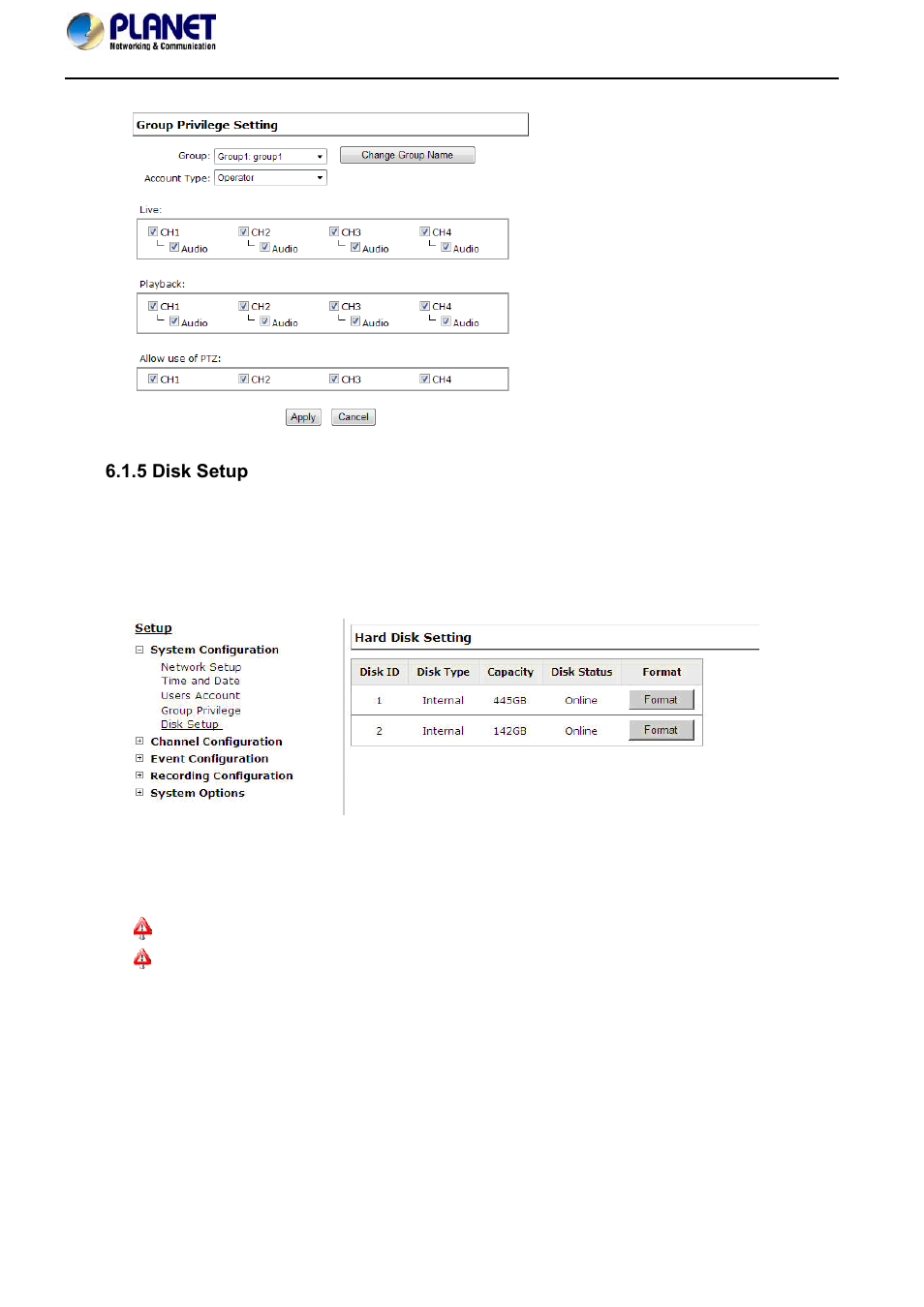 5 disk setup | PLANET NVR-420 User Manual | Page 50 / 95