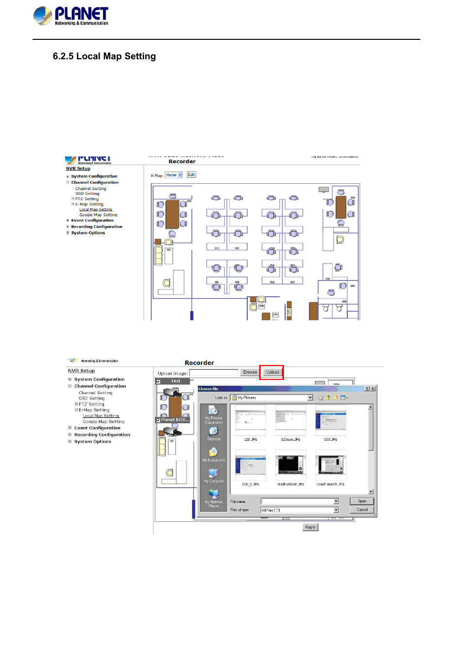 5 local map setting, Ch h.264 network video recorder with hdmi, User’s manual of nvr-420 | PLANET NVR-420 User Manual | Page 57 / 95