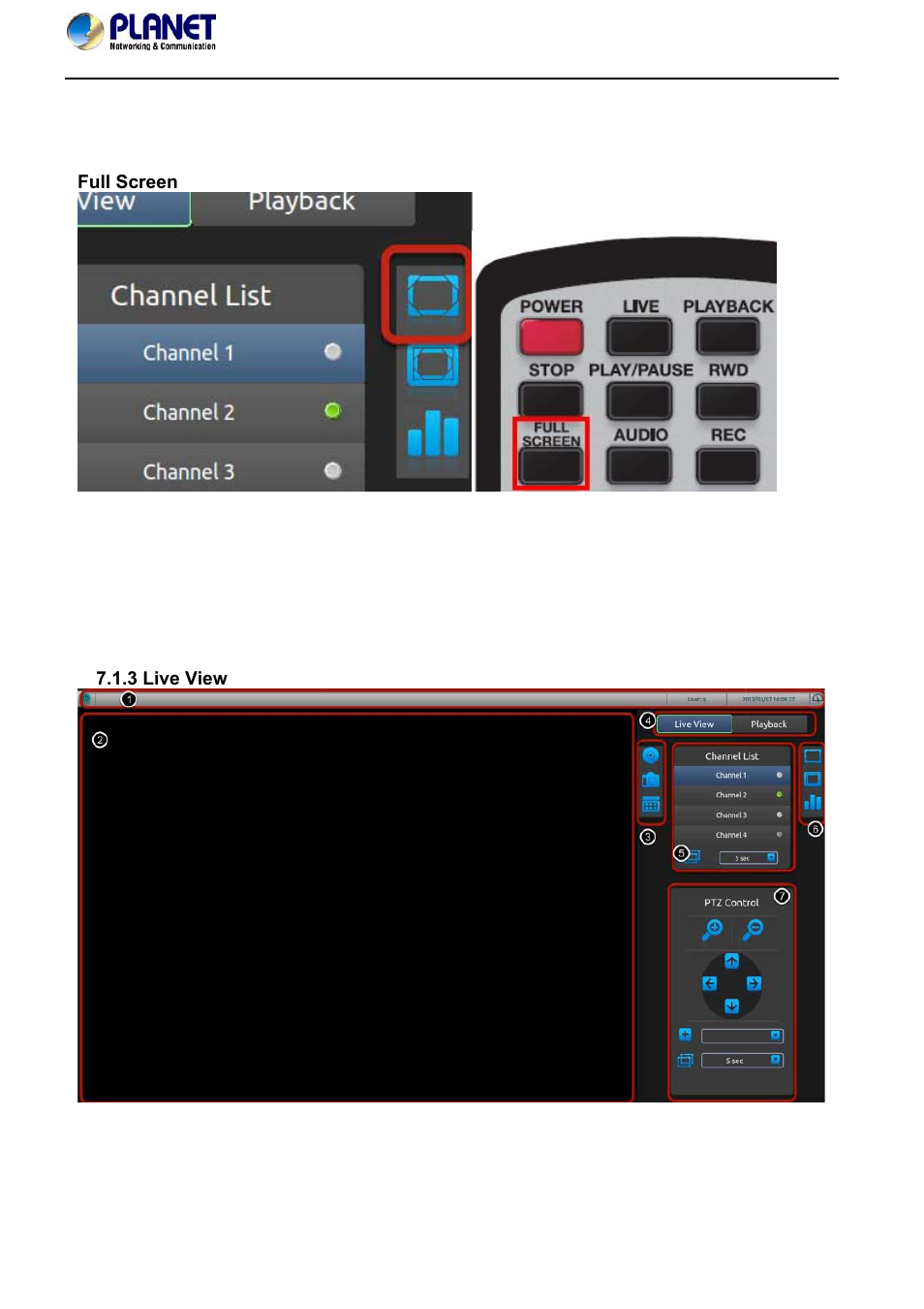 3 live view | PLANET NVR-420 User Manual | Page 77 / 95