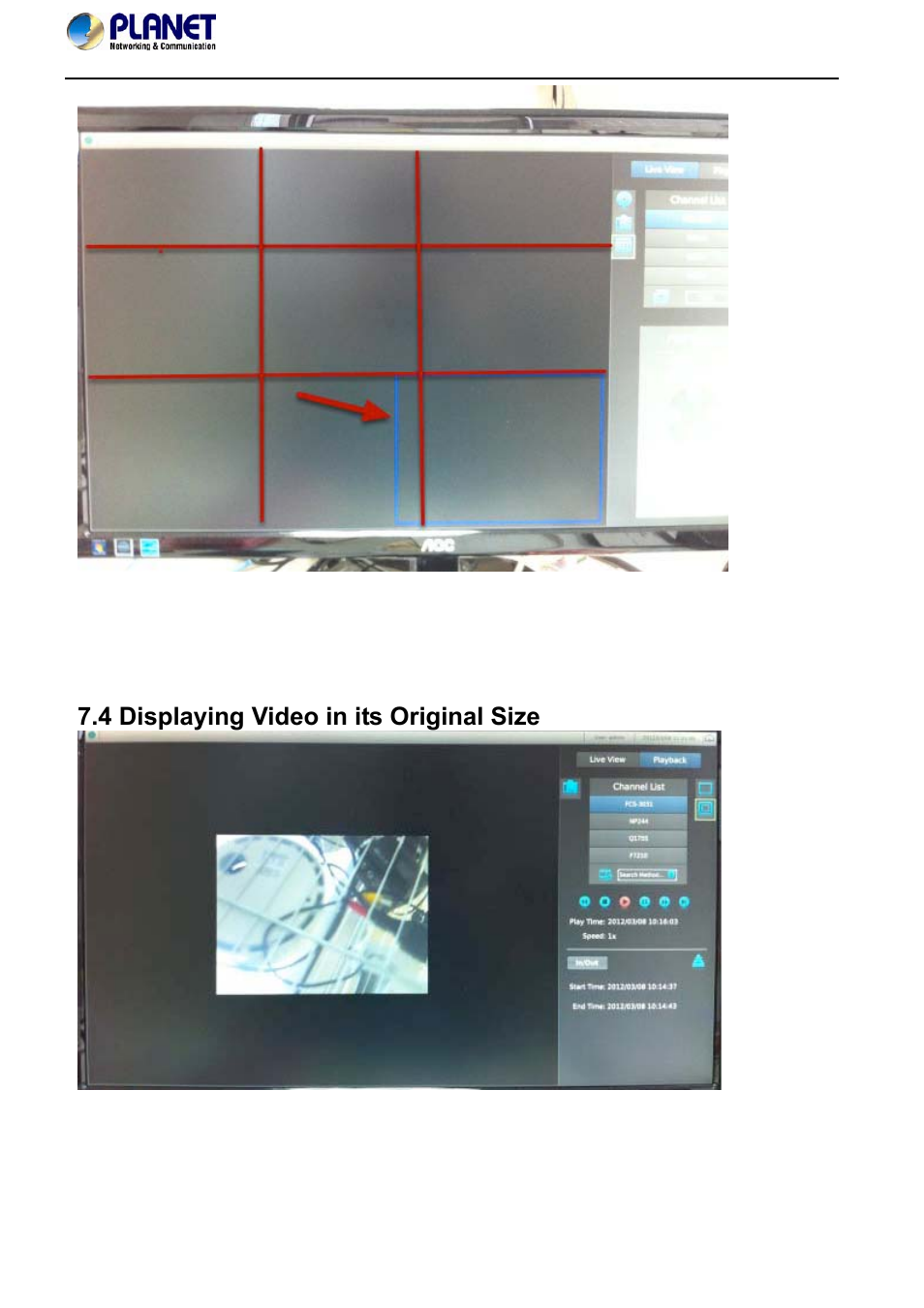 4 displaying video in its original size | PLANET NVR-420 User Manual | Page 86 / 95