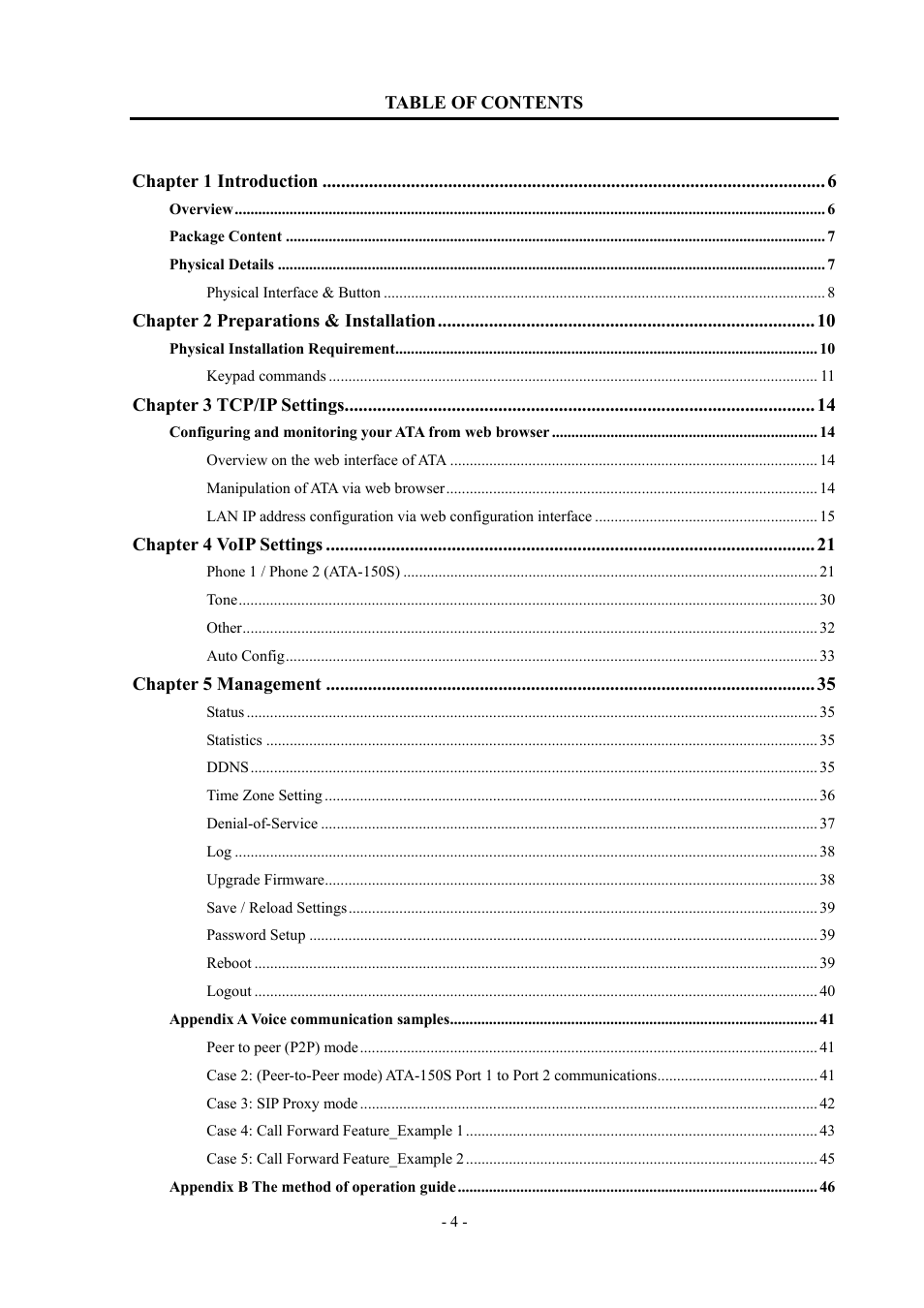 PLANET ATA-150 User Manual | Page 4 / 51