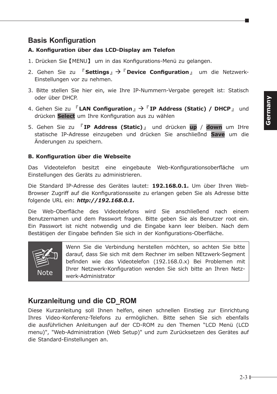 Basis konfiguration, Kurzanleitung und die cd_rom | PLANET ICF-1600 User Manual | Page 12 / 34