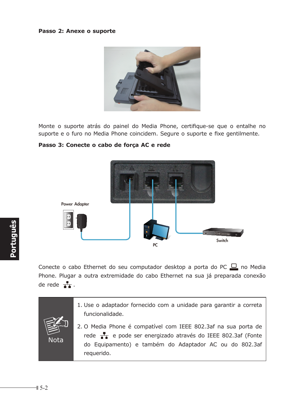 Po rt uguês | PLANET ICF-1700 User Manual | Page 22 / 32