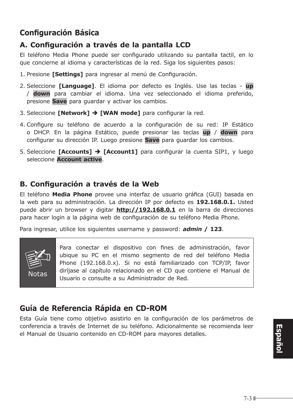 Españo l configuración básica, Guía de referencia rápida en cd-rom | PLANET ICF-1700 User Manual | Page 31 / 32