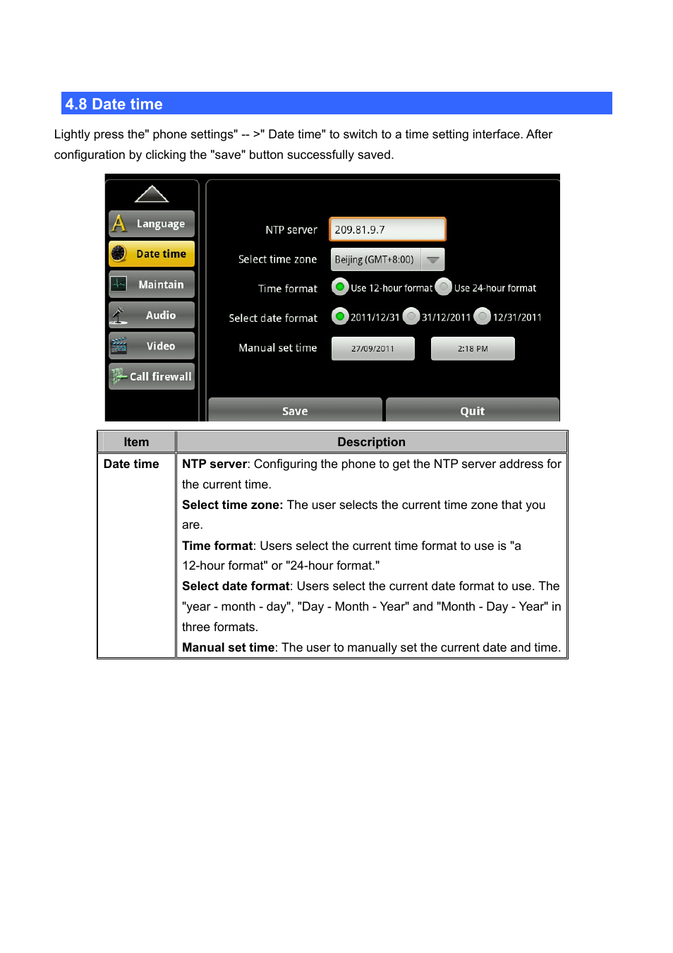 8 date time, Ate time | PLANET ICF-1700 User Manual | Page 42 / 115