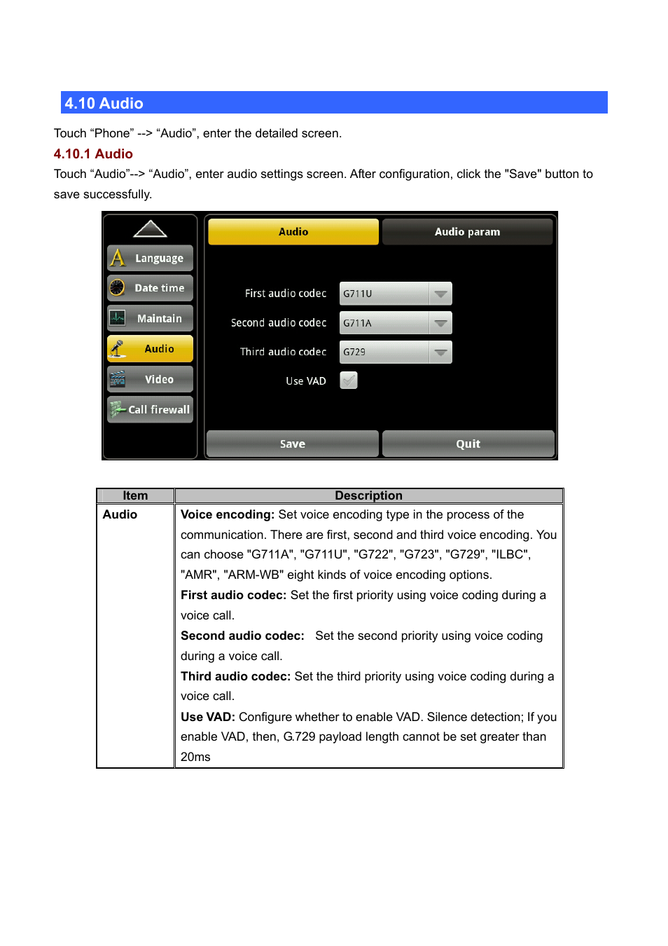 10 audio, Udio | PLANET ICF-1700 User Manual | Page 46 / 115