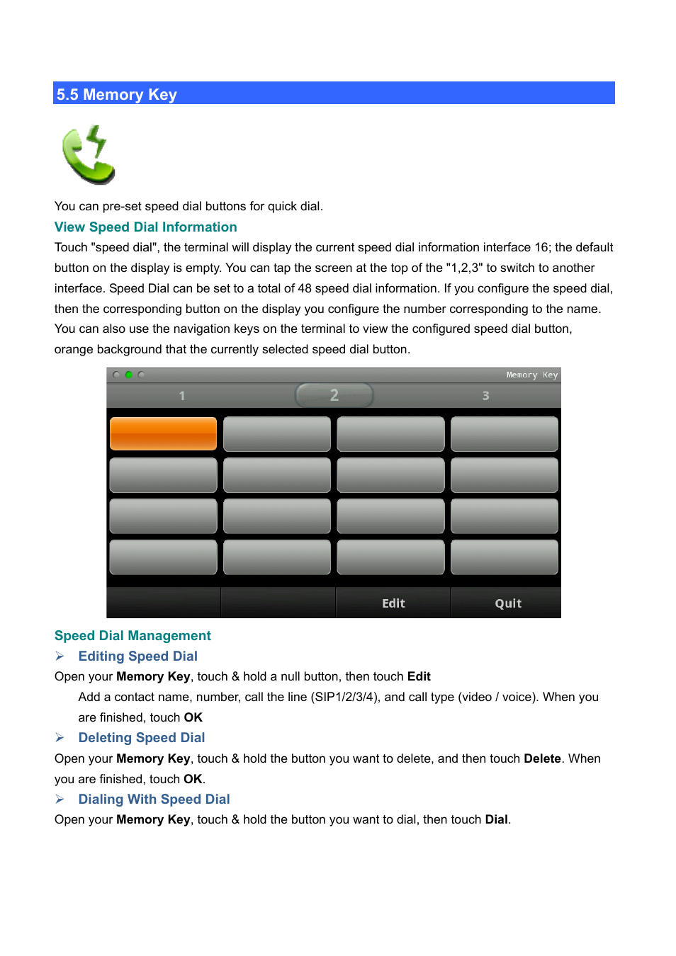 5 memory key, Emory | PLANET ICF-1700 User Manual | Page 65 / 115