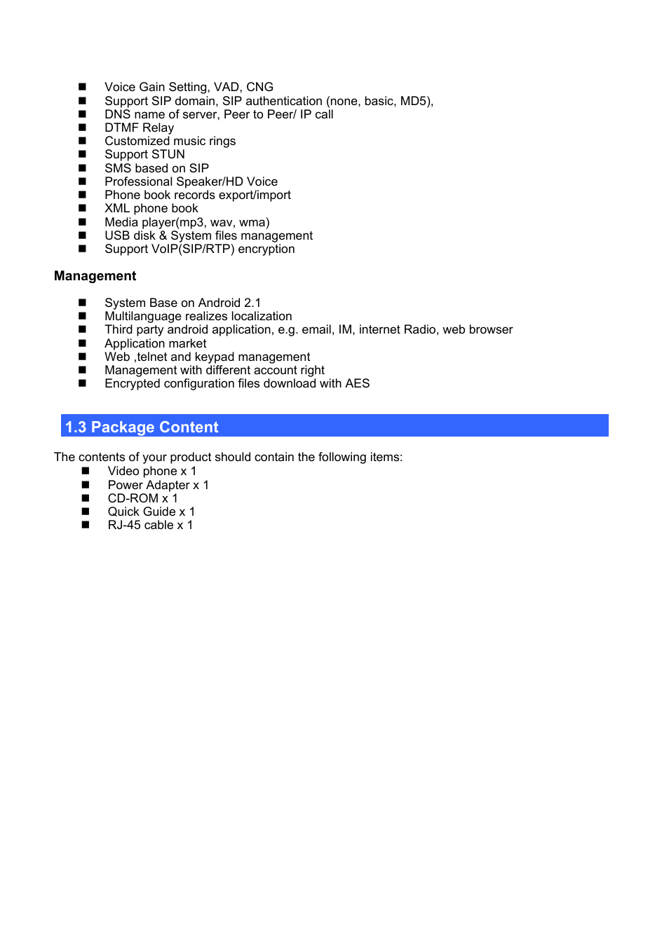 3 package content, Ackage, Ontent | PLANET ICF-1700 User Manual | Page 7 / 115