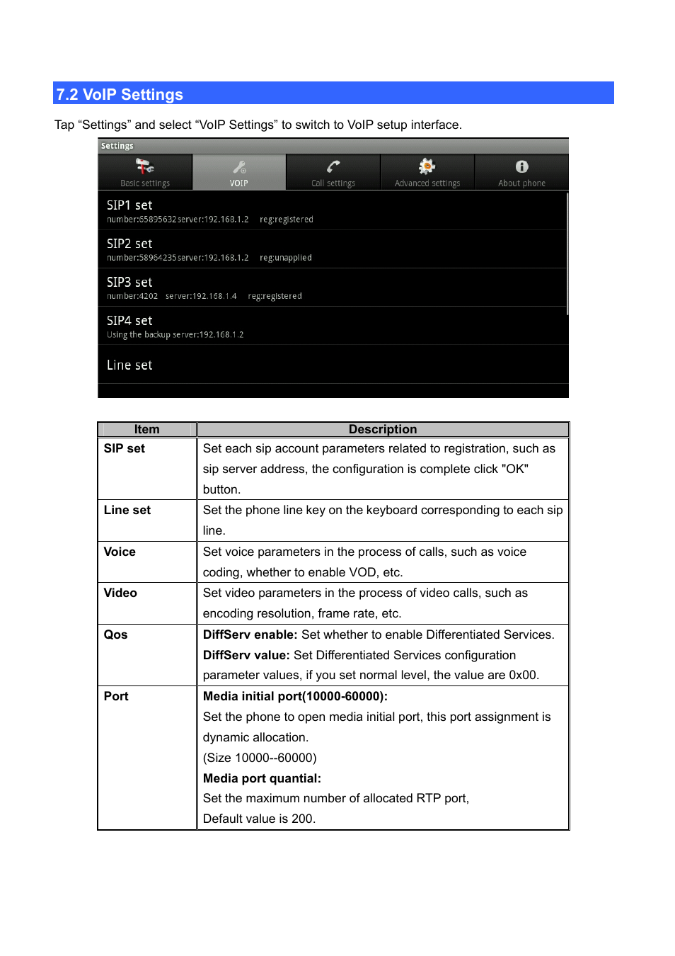 2 voip settings, Ettings | PLANET ICF-1700 User Manual | Page 89 / 115