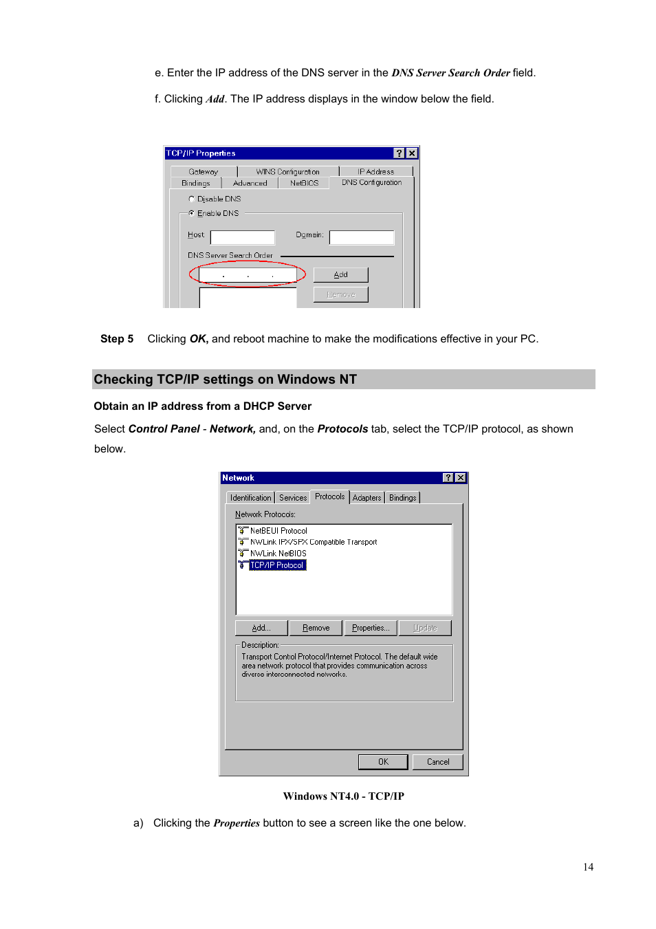 Checking tcp/ip settings on windows nt | PLANET IPX-1500 User Manual | Page 14 / 85