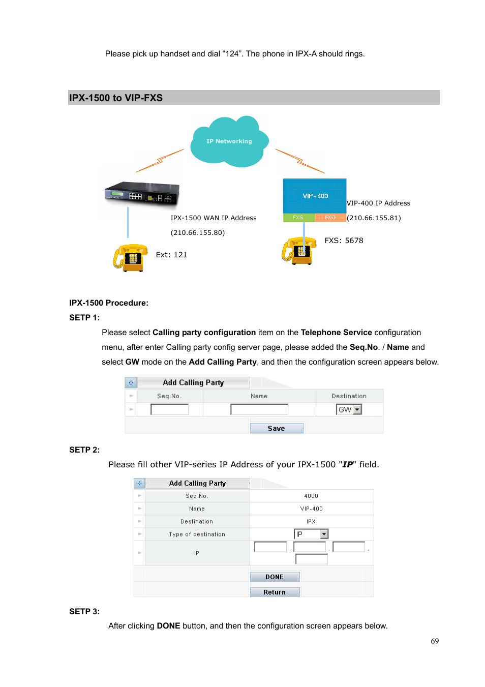 Ipx-1500 to vip-fxs | PLANET IPX-1500 User Manual | Page 69 / 85