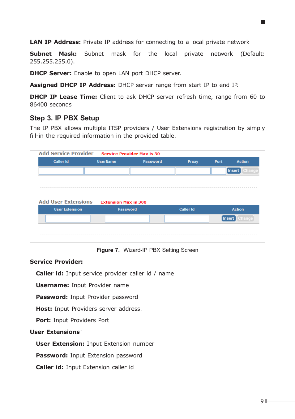 Step 3. ip pbx setup | PLANET IPX-1900 User Manual | Page 10 / 14