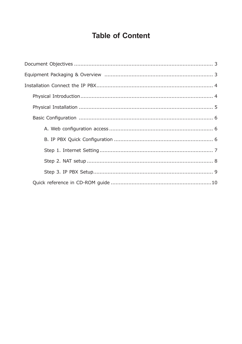 Table of content | PLANET IPX-1900 User Manual | Page 3 / 14