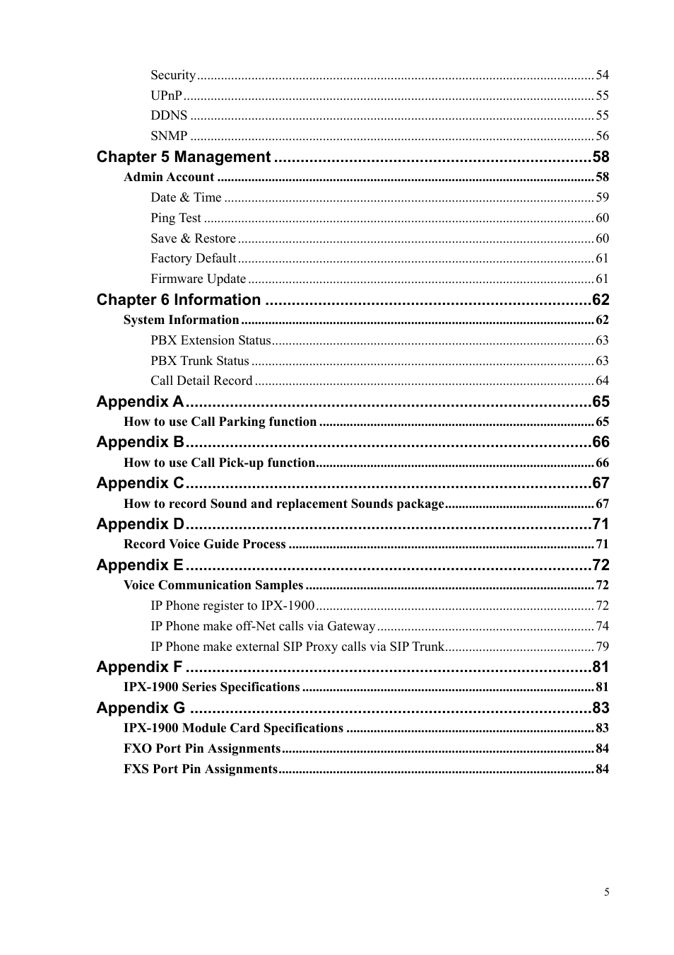 PLANET IPX-1900 User Manual | Page 5 / 84