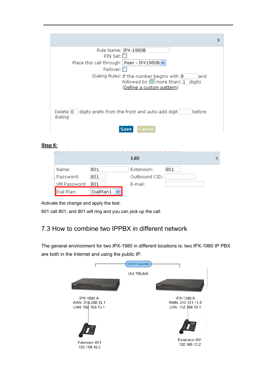 3 how to combine two ippbx in different network | PLANET IPX-1980 User Manual | Page 78 / 89