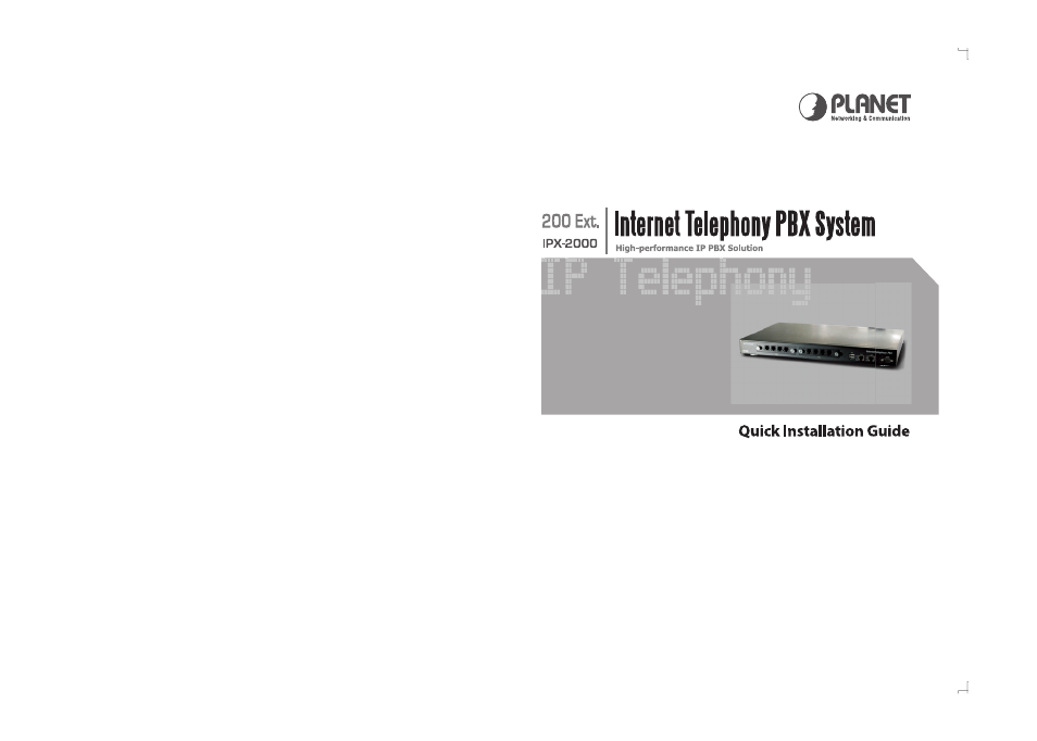 PLANET IPX-2000 User Manual | 14 pages