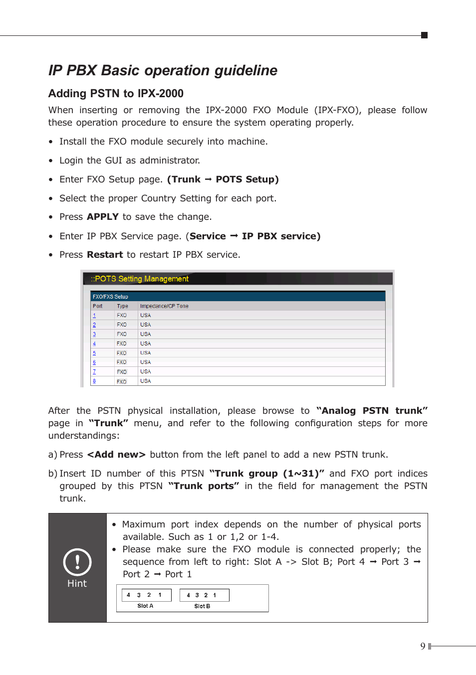 Ip pbx basic operation guideline | PLANET IPX-2000 User Manual | Page 10 / 14