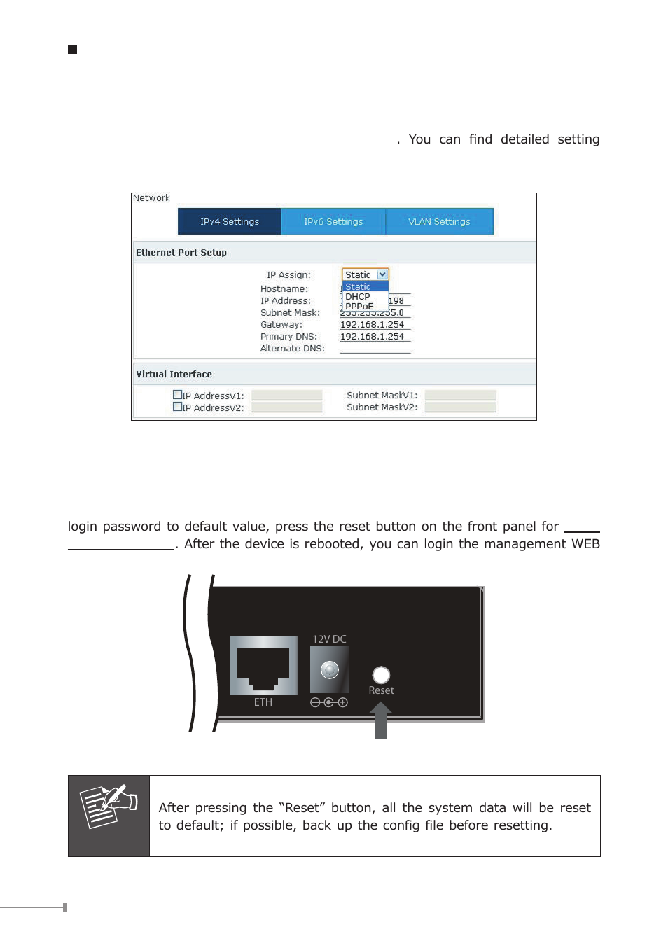 3 changing ip address or forgotten admin password | PLANET IPX-2100 User Manual | Page 8 / 20