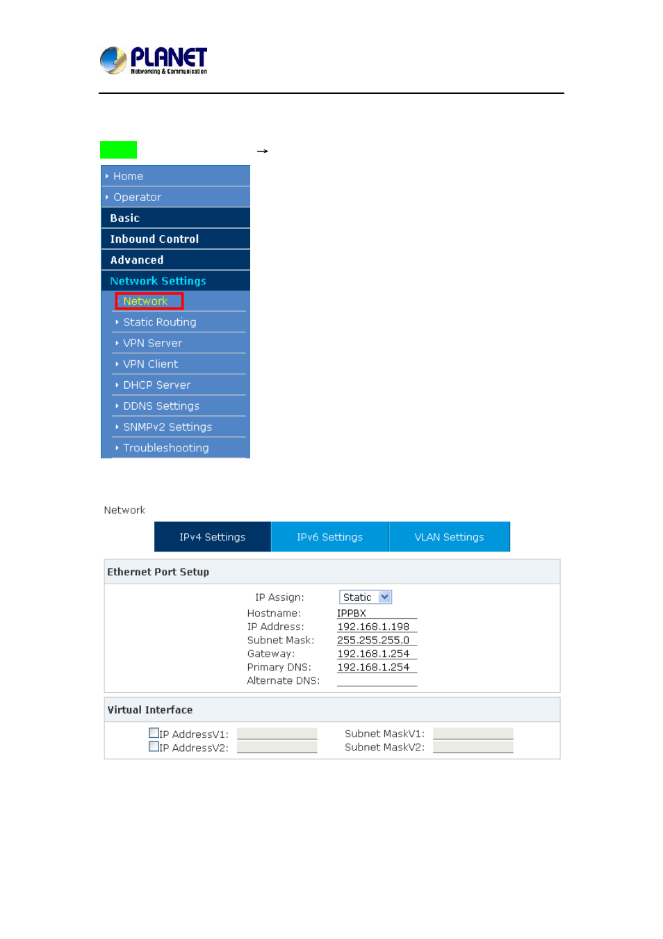 2 configuring the network setting | PLANET IPX-2100 User Manual | Page 19 / 102