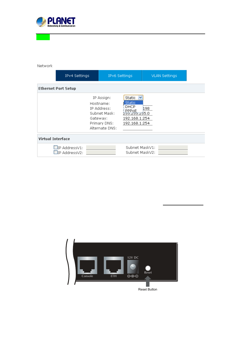 3 changing ip address or forgotten admin password, Internet telephony pbx system ipx-2100 | PLANET IPX-2100 User Manual | Page 20 / 102