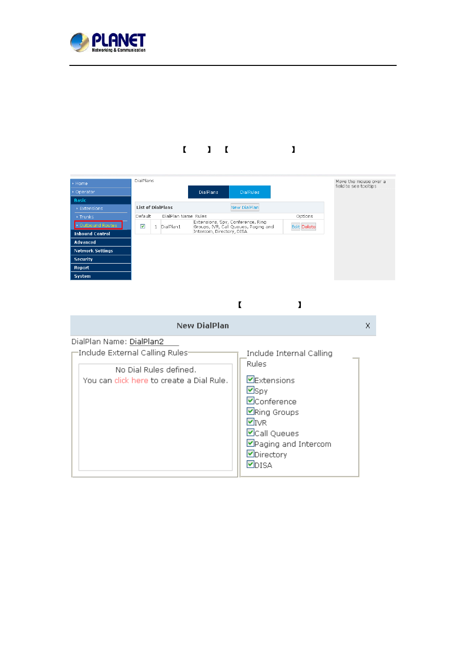 2 outbound routes | PLANET IPX-2100 User Manual | Page 33 / 102