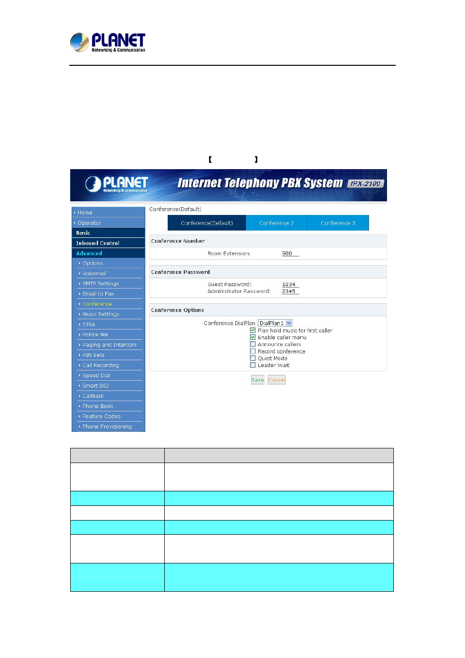 3 conference | PLANET IPX-2100 User Manual | Page 45 / 102