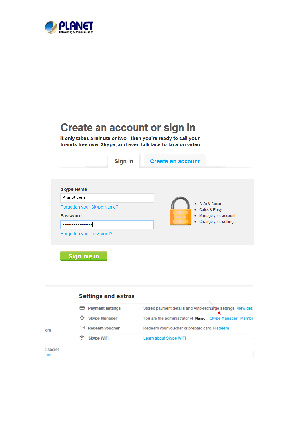 4 how to use skype account in ipx-2100 | PLANET IPX-2100 User Manual | Page 97 / 102