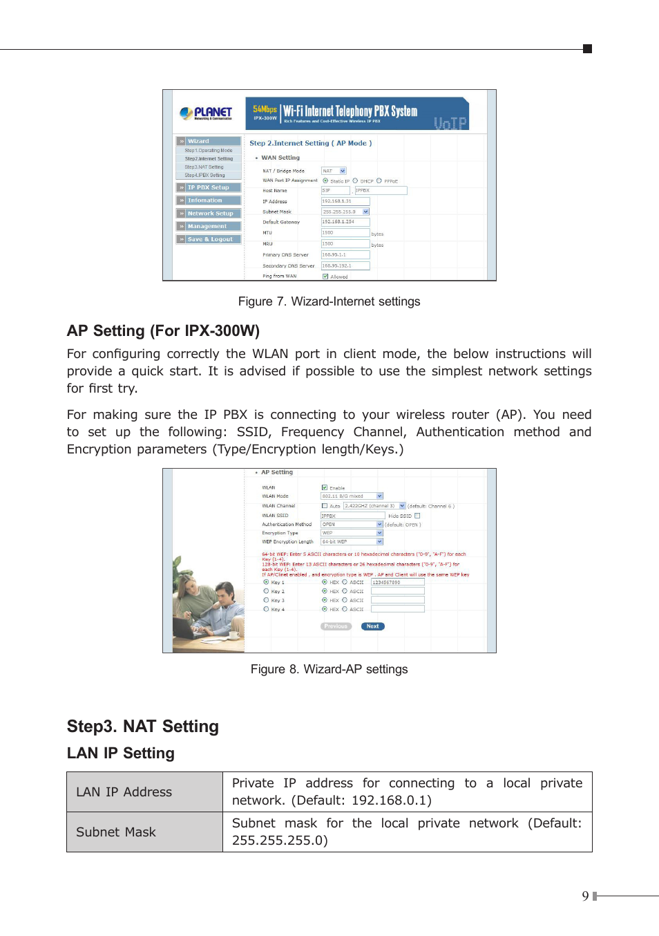 Step3. nat setting | PLANET IPX-300 User Manual | Page 9 / 20