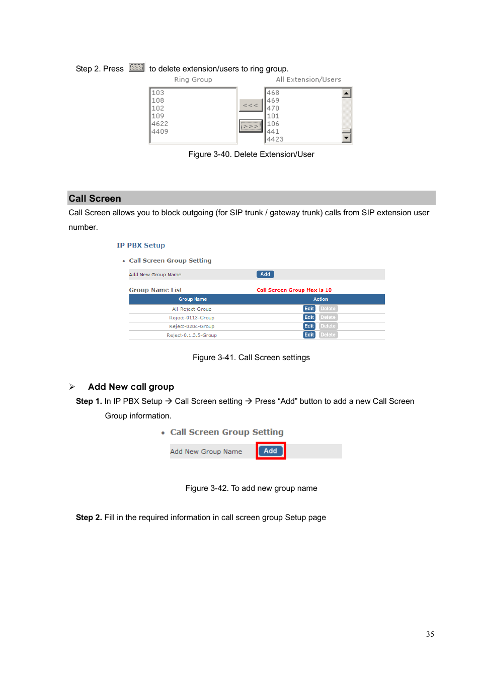 Call screen | PLANET IPX-300 User Manual | Page 35 / 96