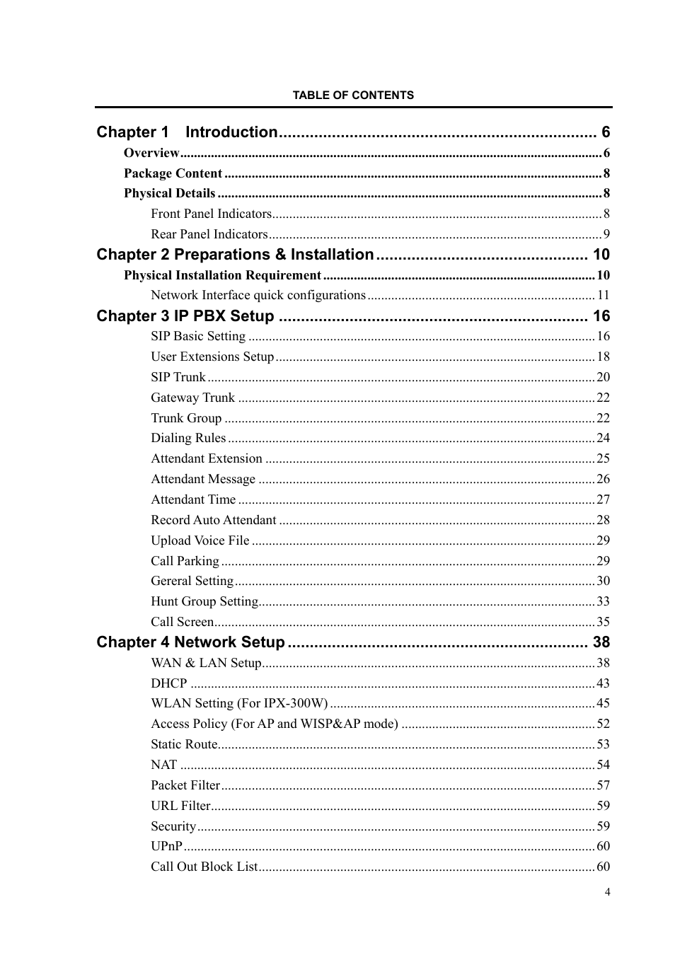 PLANET IPX-300 User Manual | Page 4 / 96