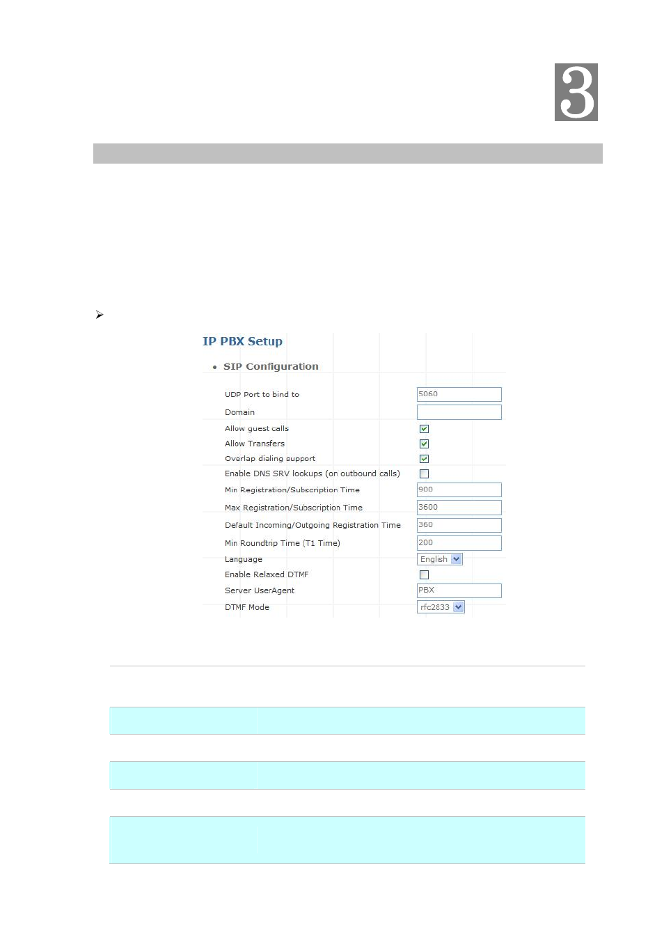 Chapter 3 ip pbx setup, Sip basic setting | PLANET IPX-300 User Manual | Page 16 / 82