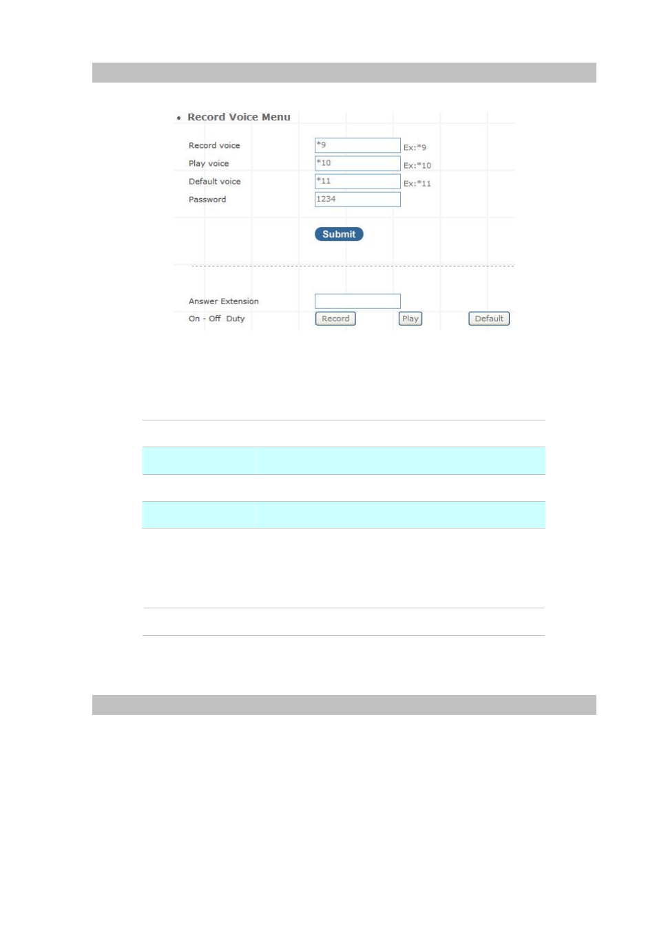 Record voice menu, Call parking | PLANET IPX-300 User Manual | Page 28 / 82