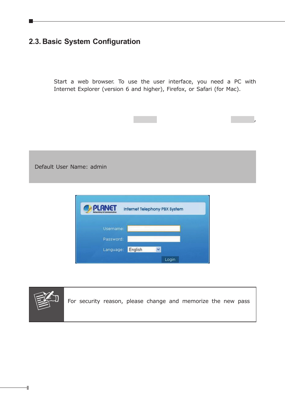 Basic system configuration | PLANET IPX-330 User Manual | Page 12 / 16