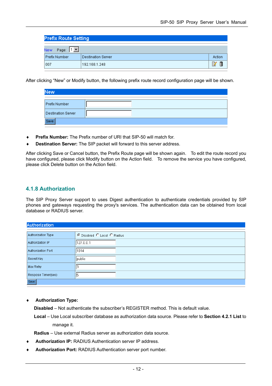 8 authorization | PLANET SIP-50 User Manual | Page 15 / 27