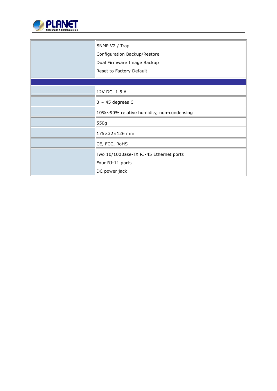 Port sip internet telephony gateway vgw-400 series | PLANET VGW-400FO User Manual | Page 19 / 80