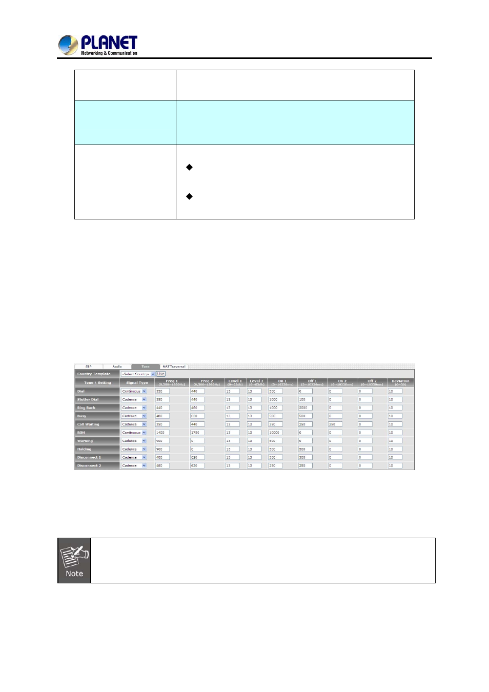 3 tone | PLANET VGW-400FO User Manual | Page 42 / 80