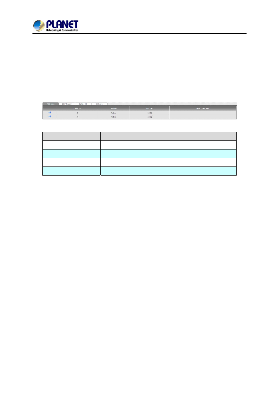 Chapter 8 fxs setting, 1 fxs line | PLANET VGW-400FO User Manual | Page 54 / 80