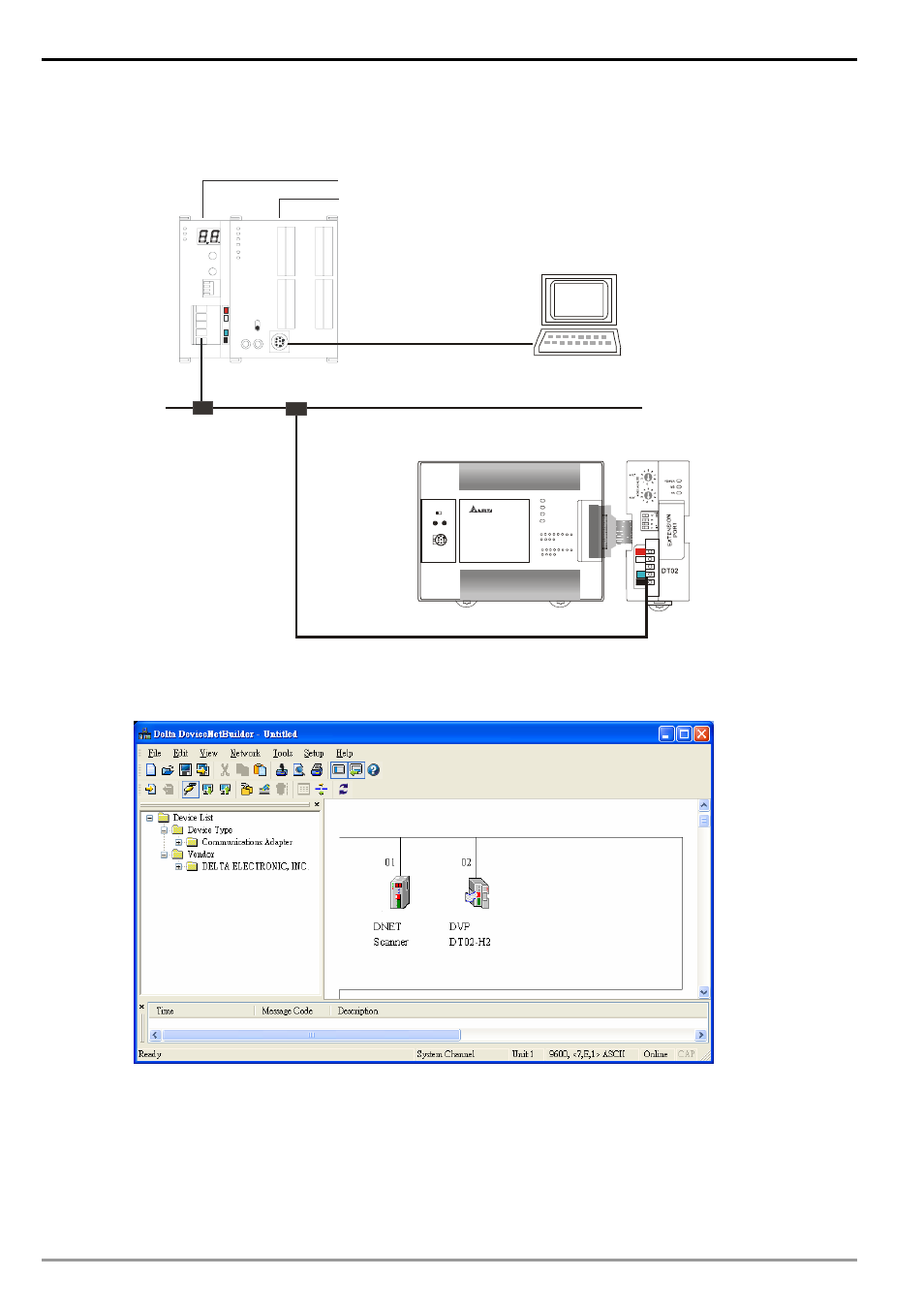 Devicenet slave communication module dvpdt02-h2, Devicenet dvp28sv dvpdnet-sl, Master devicenet network configuration tool | Delta Electronics DeviceNet Slave Communication Module DVPDT02-H2 User Manual | Page 20 / 28