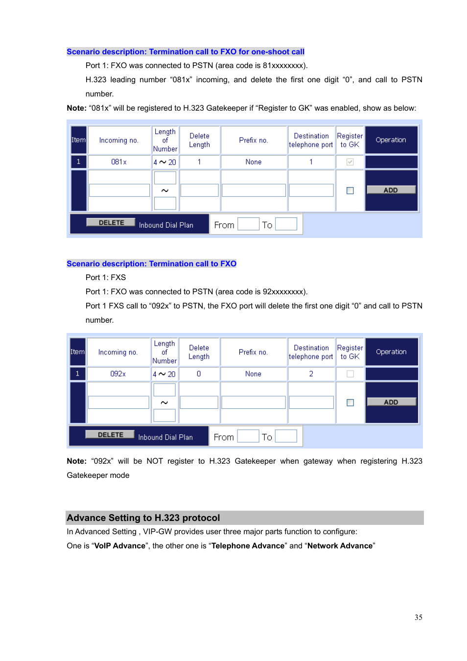 Advance setting to h.323 protocol | PLANET VIP-1680 User Manual | Page 35 / 93