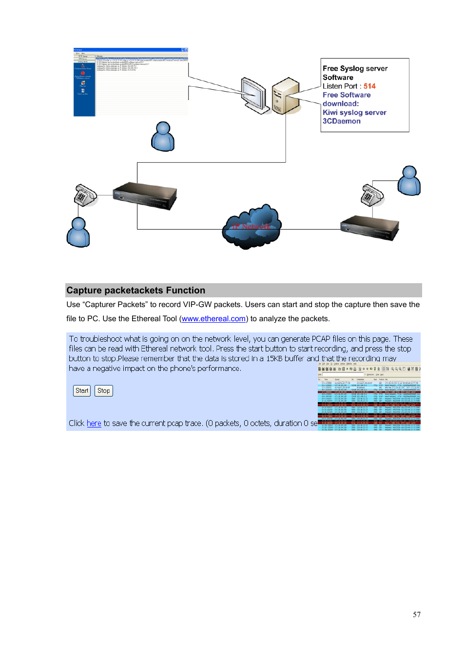 Capture packetackets function | PLANET VIP-1680 User Manual | Page 57 / 93