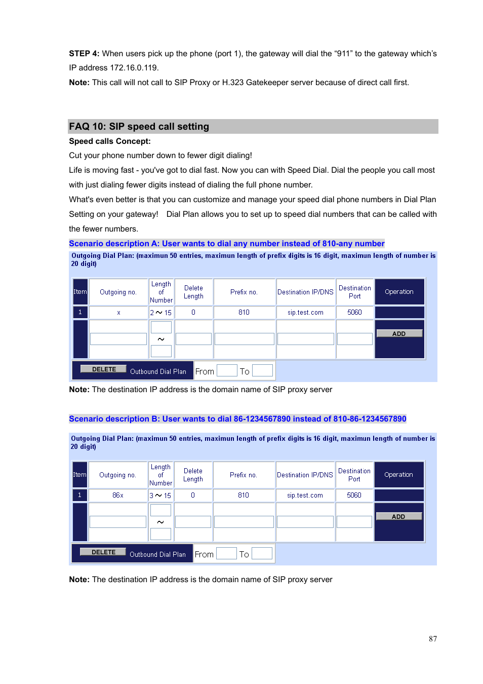 Faq 10: sip speed call setting | PLANET VIP-1680 User Manual | Page 87 / 93