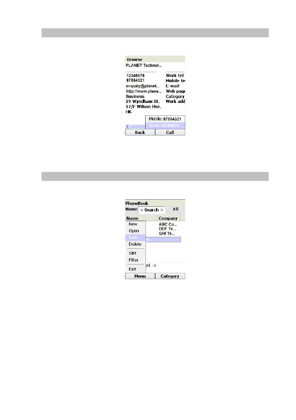 Edit entry, Delete entry | PLANET VIP-191 User Manual | Page 81 / 130