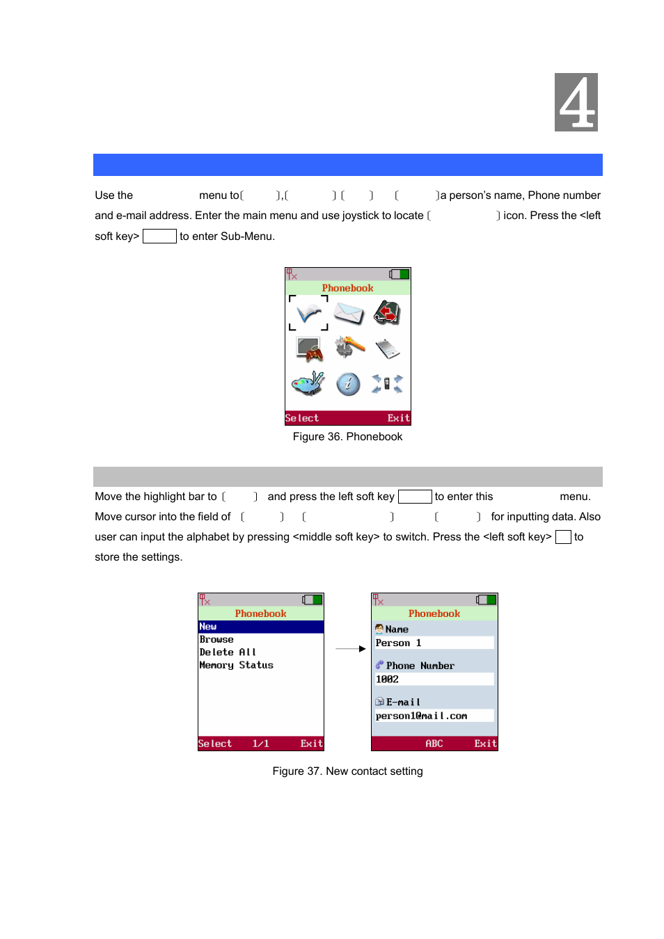 Chapter 4 phone book, Phone book, Create a new contact | Chapter 4 | PLANET VIP-192 User Manual | Page 29 / 74