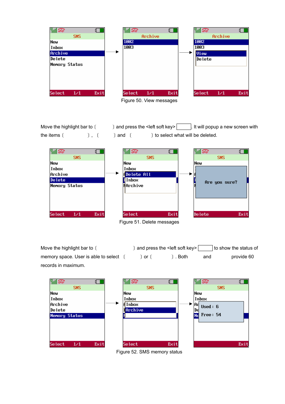 Delete, Memory status, Delete memory status | PLANET VIP-192 User Manual | Page 36 / 74