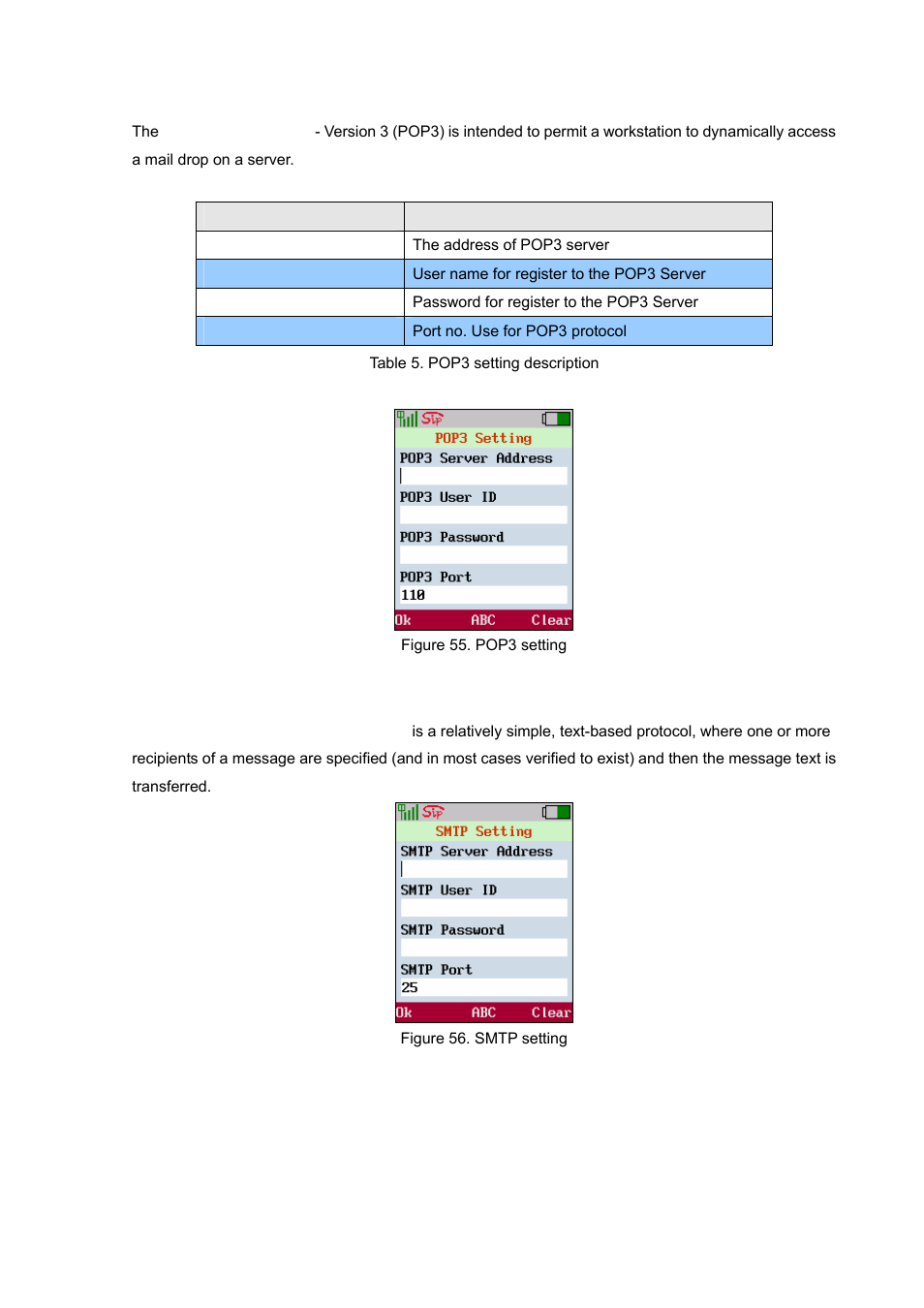 Pop3 setting, Smtp setting, Pop3 setting smtp setting | PLANET VIP-192 User Manual | Page 38 / 74