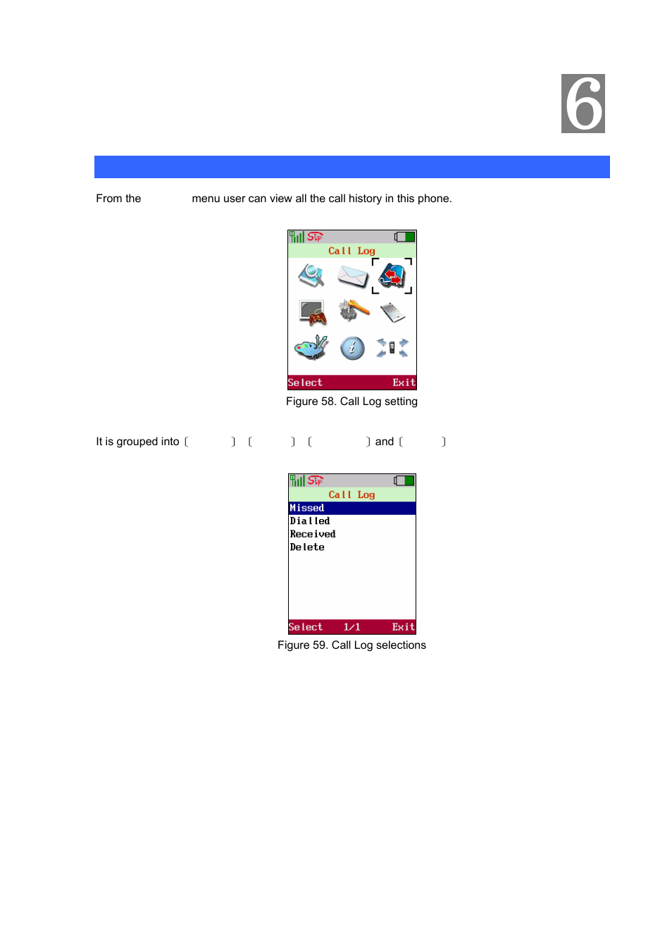 Chapter 6 call log, Call log, Chapter 6 | PLANET VIP-192 User Manual | Page 40 / 74