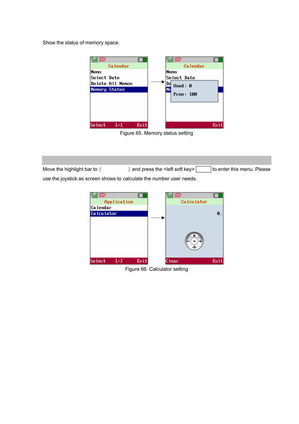 Memory status, Calculator | PLANET VIP-192 User Manual | Page 43 / 74