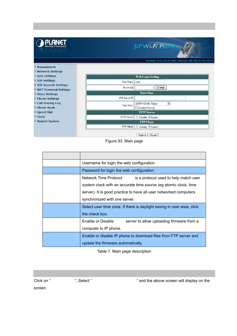 Web login setting, Restore factory setting | PLANET VIP-192 User Manual | Page 56 / 74