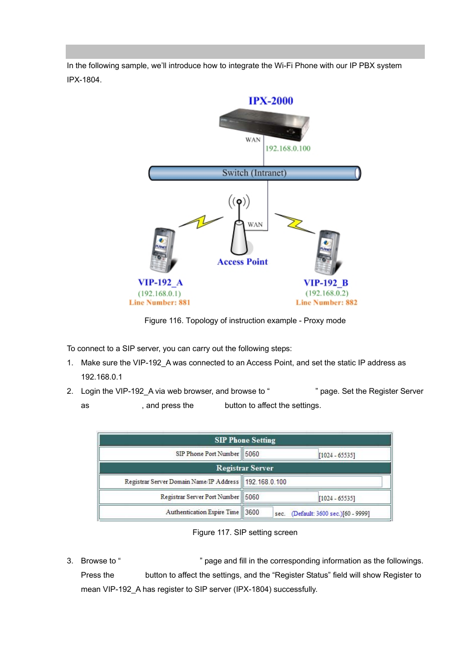 Sip proxy mode | PLANET VIP-192 User Manual | Page 71 / 74
