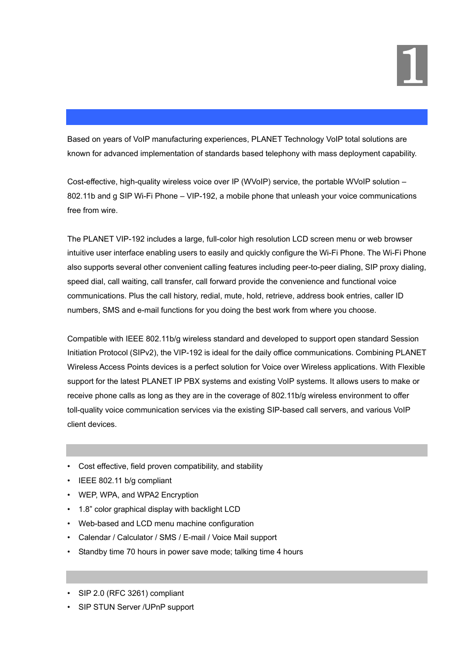Chapter 1 introduction, Overview, Chapter 1 | Introduction | PLANET VIP-192 User Manual | Page 8 / 74